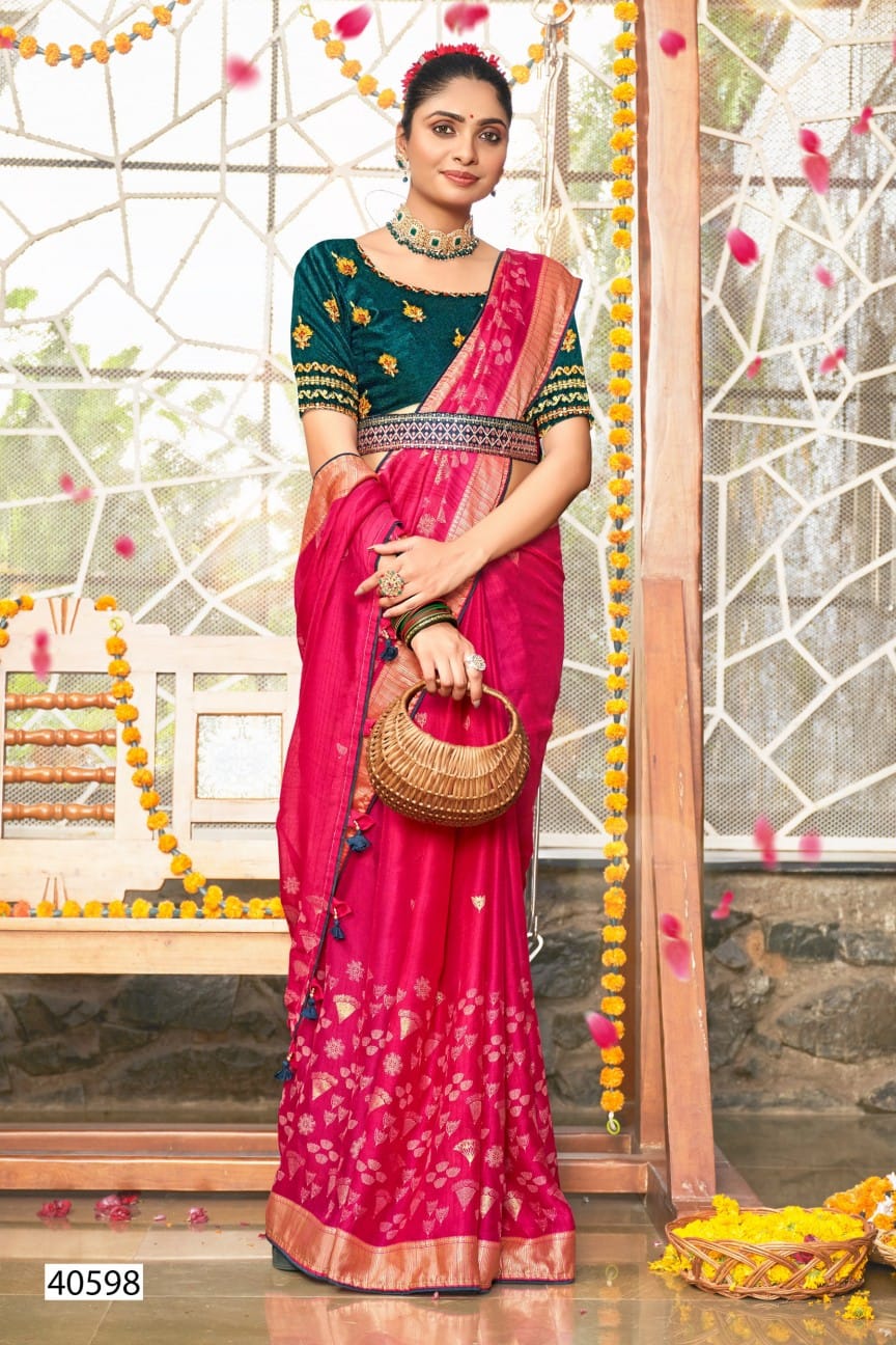 Divya By 5D Dull Moss Viscose Designer Sarees Wholesale Clothing Suppliers In India